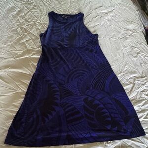 Athleta Elegant Blue Patterned Dress
